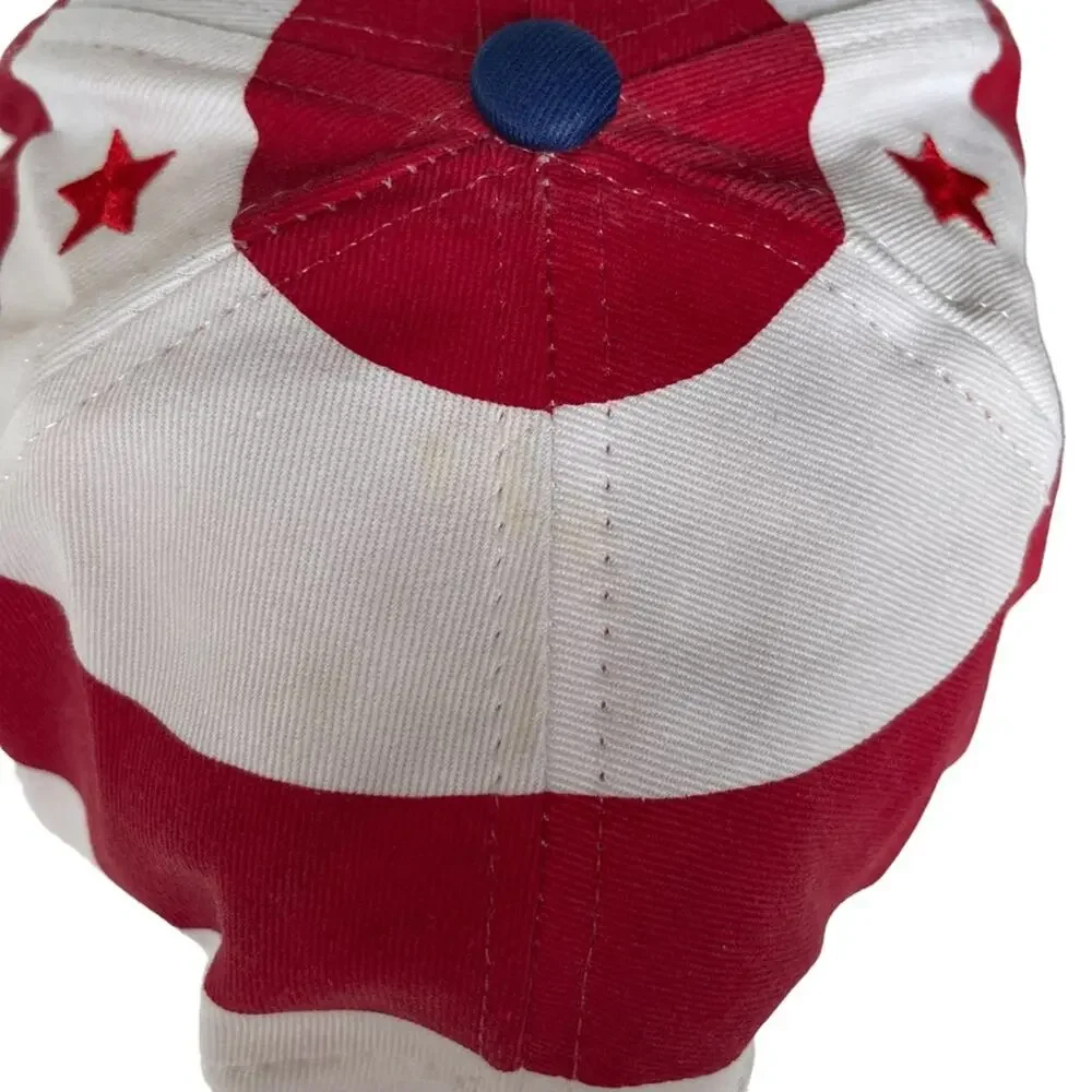 Men’s Nissin Embroidered American Flag Leather Strap-back Ball‎ Cap Hat in OS.
